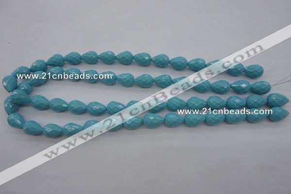 CSB1170 15.5 inches 10*14mm faceted teardrop shell pearl beads