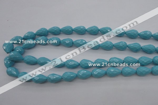 CSB1171 15.5 inches 12*18mm faceted teardrop shell pearl beads