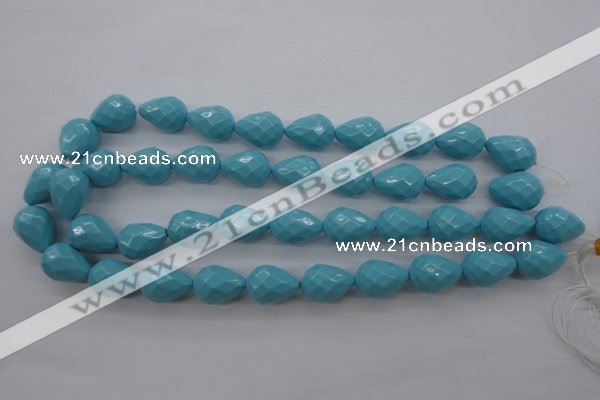 CSB1172 15.5 inches 15*20mm faceted teardrop shell pearl beads