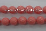 CSB1178 15.5 inches 10mm faceted round shell pearl beads