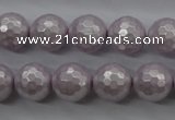 CSB1182 15.5 inches 10mm faceted round shell pearl beads