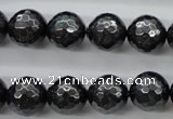 CSB1185 15.5 inches 10mm faceted round shell pearl beads