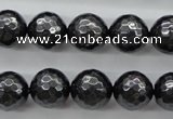 CSB1186 15.5 inches 12mm faceted round shell pearl beads