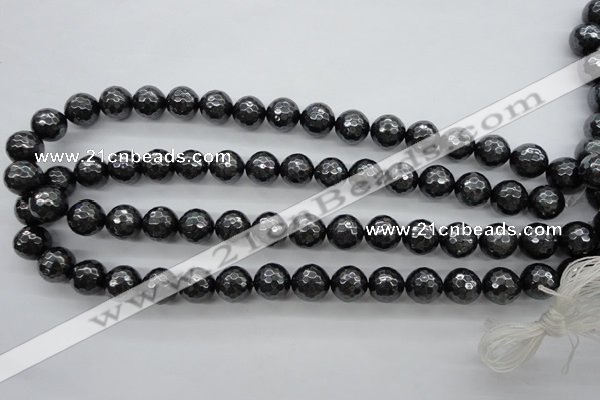 CSB1186 15.5 inches 12mm faceted round shell pearl beads