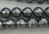 CSB1202 15.5 inches 12mm faceted round shell pearl beads