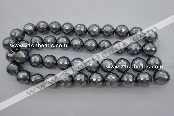 CSB1205 15.5 inches 18mm faceted round shell pearl beads