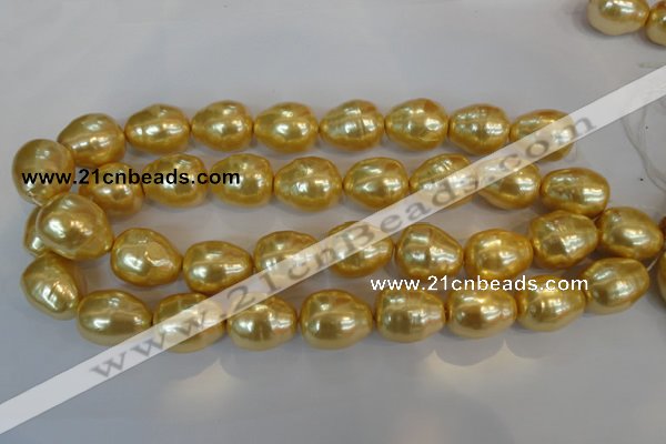 CSB130 15.5 inches 18*22mm nuggets shell pearl beads wholesale