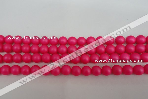 CSB1302 15.5 inches 8mm matte round shell pearl beads wholesale