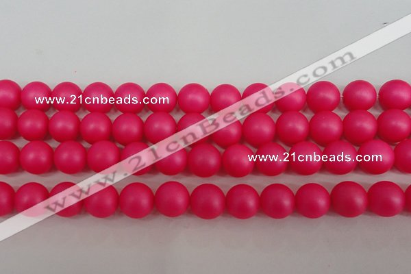 CSB1304 15.5 inches 12mm matte round shell pearl beads wholesale