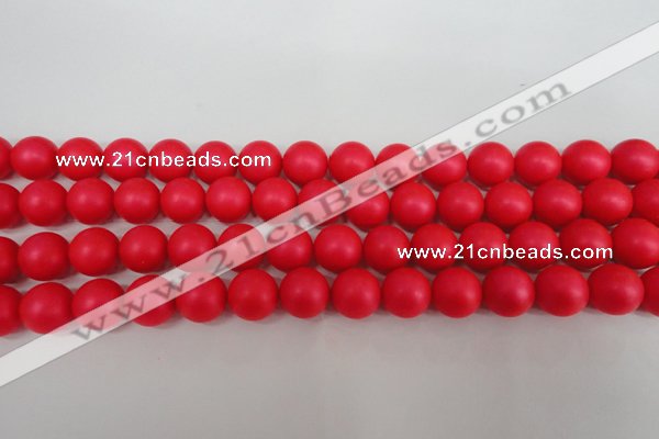 CSB1306 15.5 inches 6mm matte round shell pearl beads wholesale