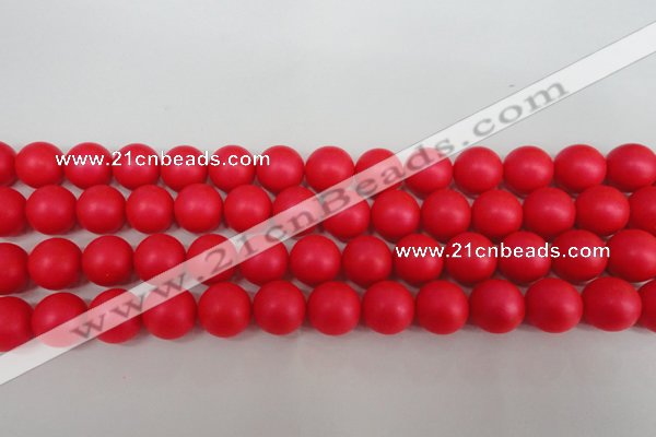 CSB1307 15.5 inches 8mm matte round shell pearl beads wholesale