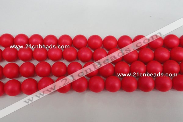 CSB1308 15.5 inches 10mm matte round shell pearl beads wholesale