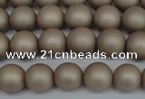 CSB1320 15.5 inches 4mm matte round shell pearl beads wholesale