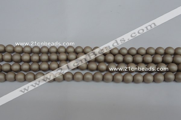CSB1320 15.5 inches 4mm matte round shell pearl beads wholesale