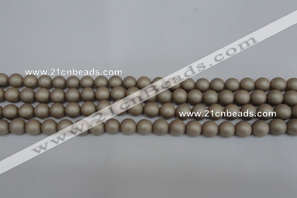 CSB1320 15.5 inches 4mm matte round shell pearl beads wholesale