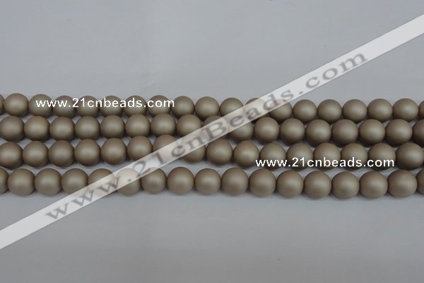 CSB1321 15.5 inches 6mm matte round shell pearl beads wholesale