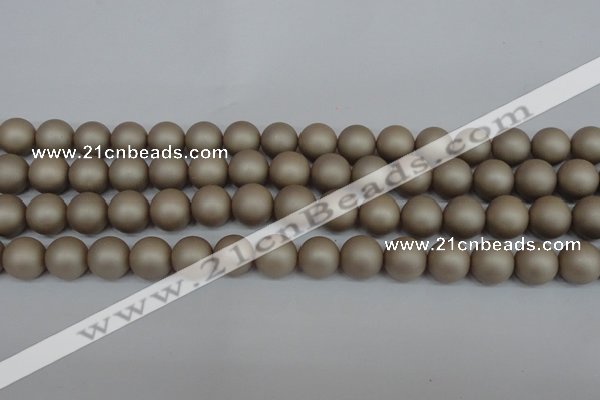 CSB1322 15.5 inches 8mm matte round shell pearl beads wholesale