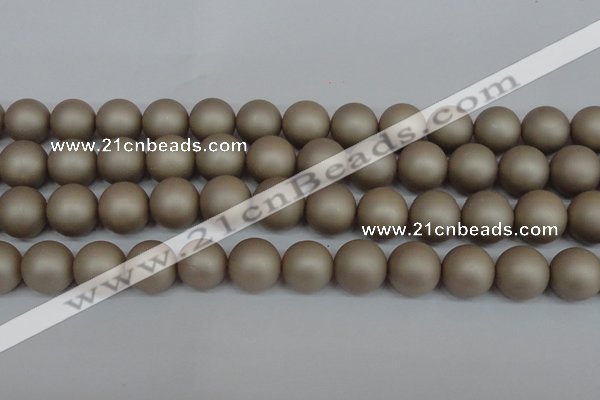 CSB1324 15.5 inches 12mm matte round shell pearl beads wholesale