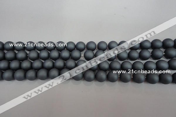 CSB1325 15.5 inches 4mm matte round shell pearl beads wholesale