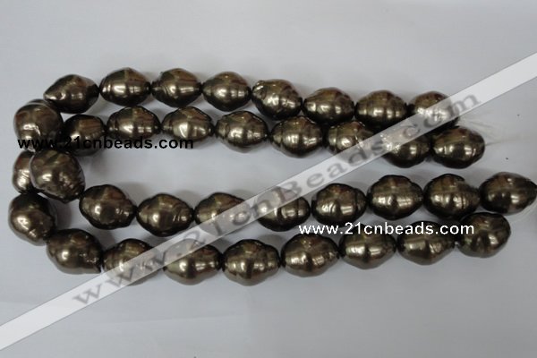 CSB133 15.5 inches 18*22mm nuggets shell pearl beads wholesale