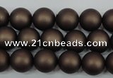 CSB1330 15.5 inches 4mm matte round shell pearl beads wholesale