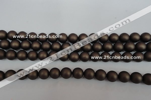 CSB1332 15.5 inches 8mm matte round shell pearl beads wholesale