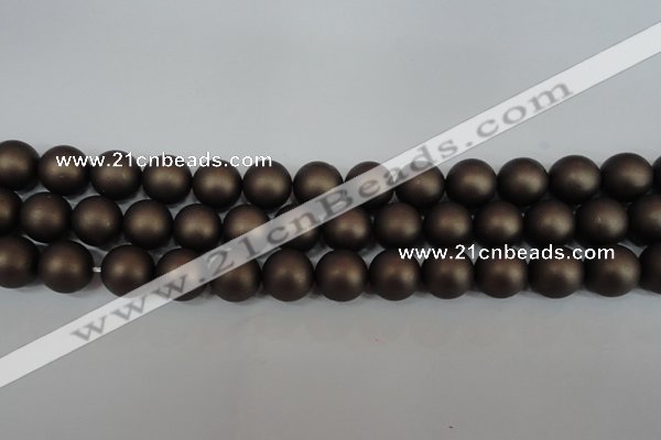 CSB1333 15.5 inches 10mm matte round shell pearl beads wholesale