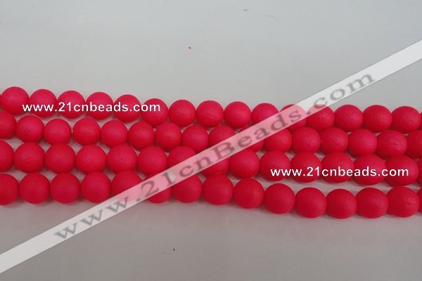 CSB1345 15.5 inches 4mm matte round shell pearl beads wholesale