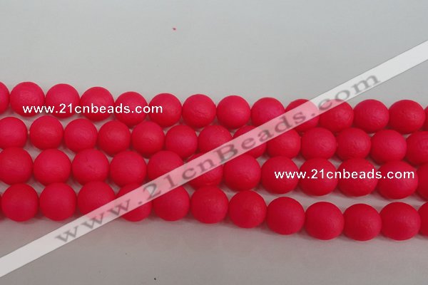 CSB1347 15.5 inches 8mm matte round shell pearl beads wholesale