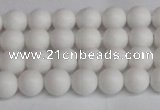 CSB1350 15.5 inches 4mm matte round shell pearl beads wholesale