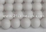 CSB1352 15.5 inches 8mm matte round shell pearl beads wholesale