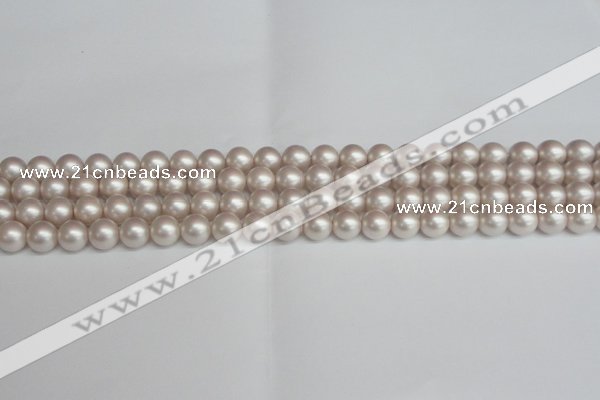 CSB1356 15.5 inches 6mm matte round shell pearl beads wholesale