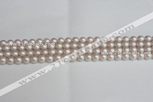 CSB1356 15.5 inches 6mm matte round shell pearl beads wholesale