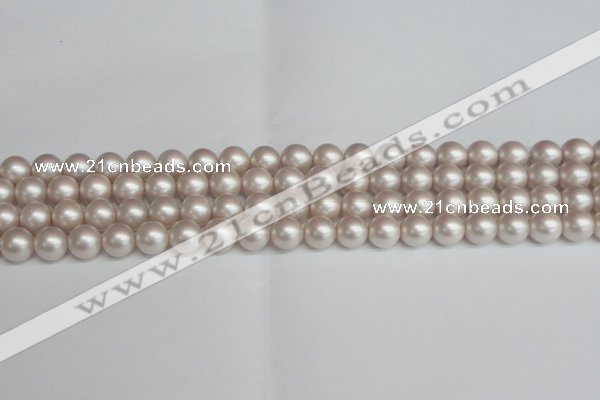 CSB1357 15.5 inches 8mm matte round shell pearl beads wholesale