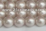 CSB1358 15.5 inches 10mm matte round shell pearl beads wholesale