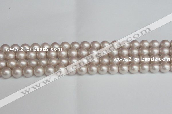 CSB1358 15.5 inches 10mm matte round shell pearl beads wholesale