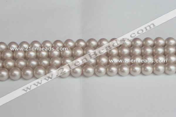 CSB1359 15.5 inches 12mm matte round shell pearl beads wholesale