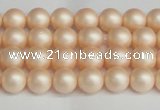 CSB1360 15.5 inches 4mm matte round shell pearl beads wholesale