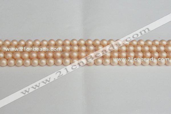 CSB1361 15.5 inches 6mm matte round shell pearl beads wholesale