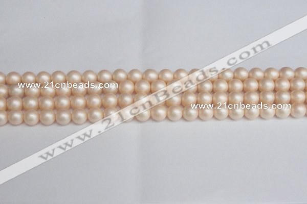CSB1362 15.5 inches 8mm matte round shell pearl beads wholesale