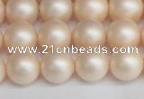 CSB1364 15.5 inches 12mm matte round shell pearl beads wholesale