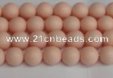 CSB1365 15.5 inches 4mm matte round shell pearl beads wholesale