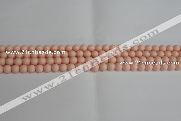 CSB1365 15.5 inches 4mm matte round shell pearl beads wholesale