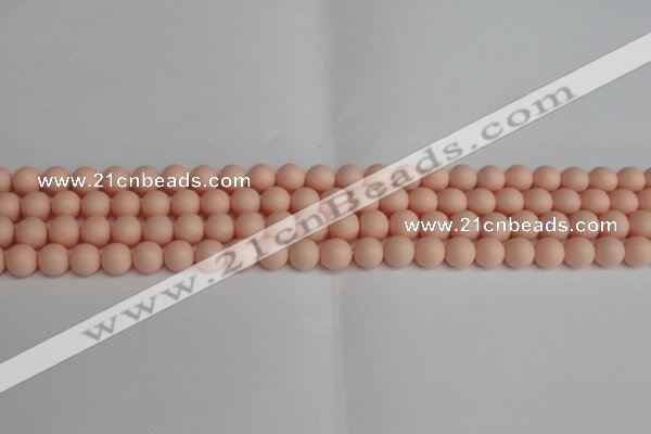 CSB1366 15.5 inches 6mm matte round shell pearl beads wholesale