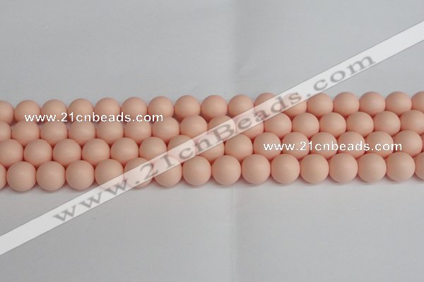 CSB1369 15.5 inches 12mm matte round shell pearl beads wholesale