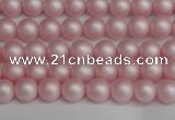 CSB1370 15.5 inches 4mm matte round shell pearl beads wholesale