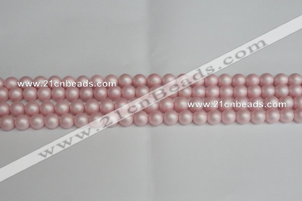 CSB1372 15.5 inches 8mm matte round shell pearl beads wholesale