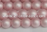 CSB1373 15.5 inches 10mm matte round shell pearl beads wholesale