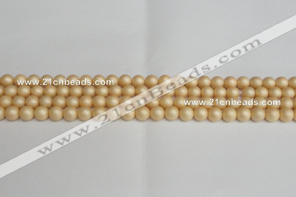 CSB1376 15.5 inches 6mm matte round shell pearl beads wholesale