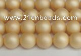 CSB1377 15.5 inches 8mm matte round shell pearl beads wholesale